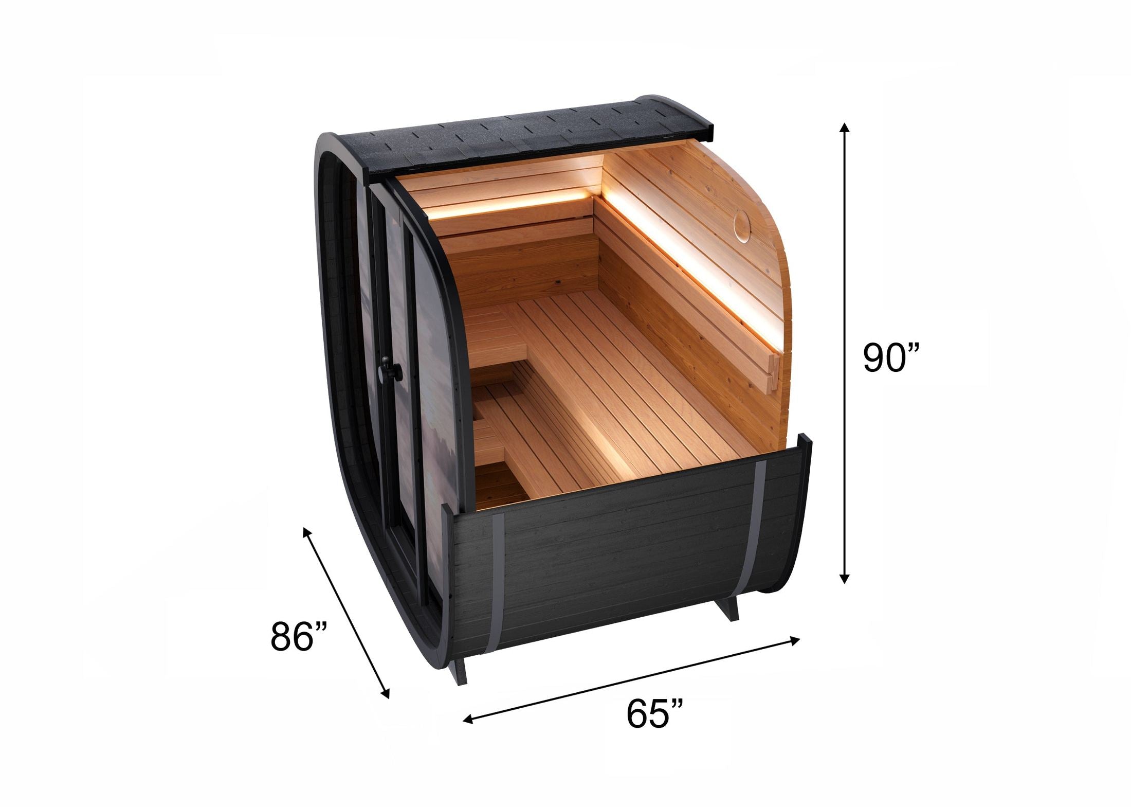 Leil Saunas Sauna Leil Black Cube Classic 4 Person Outdoor Sauna Kit