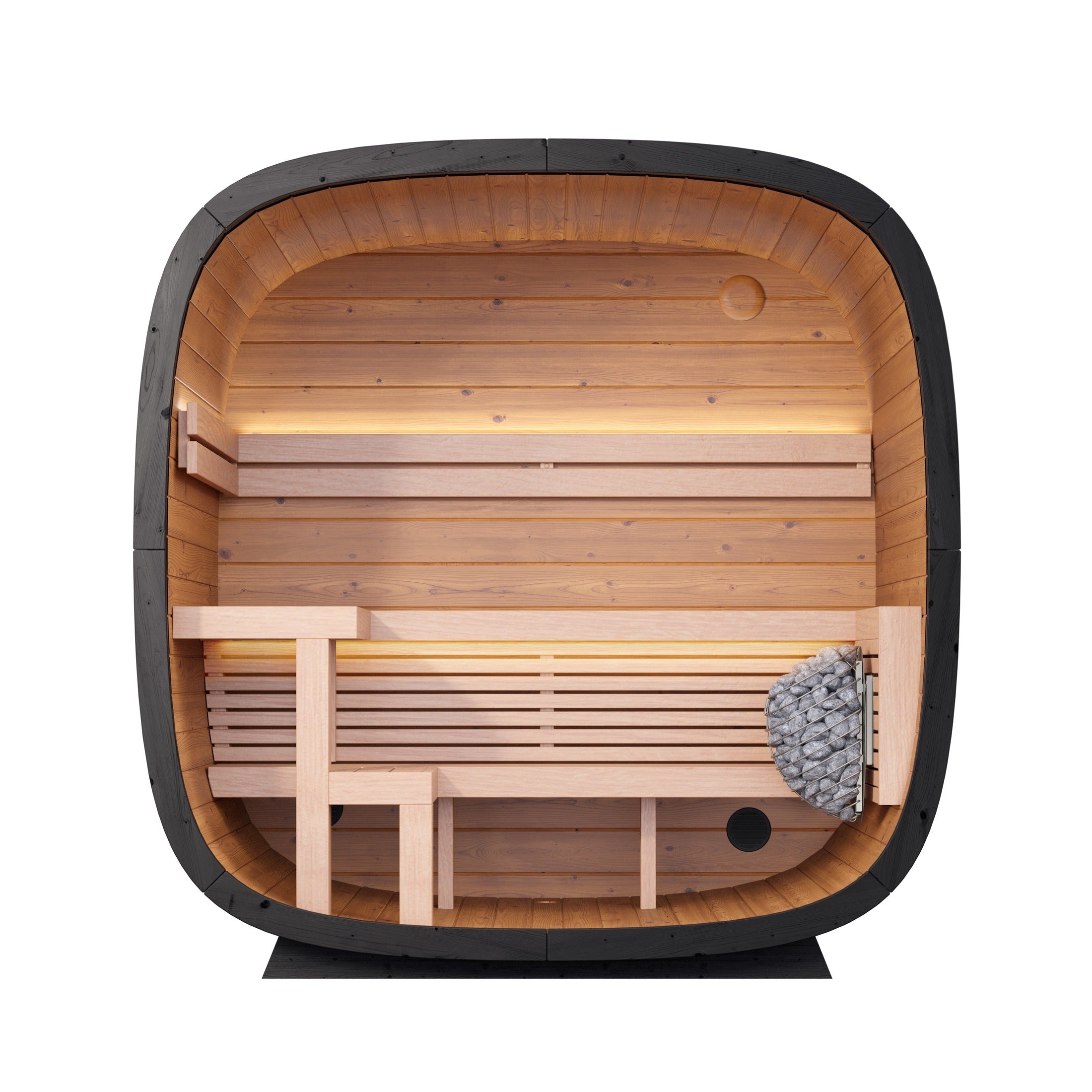 Leil Saunas Sauna Leil Black Cube Classic 4 Person Outdoor Sauna Kit