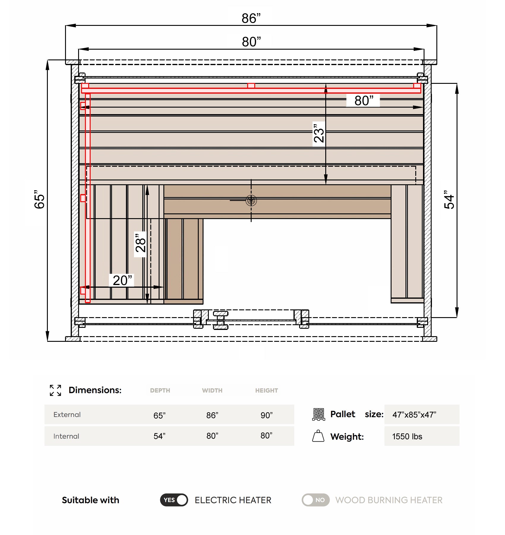 Leil Saunas Sauna Leil Black Cube Premium 4 Person Outdoor Sauna Kit