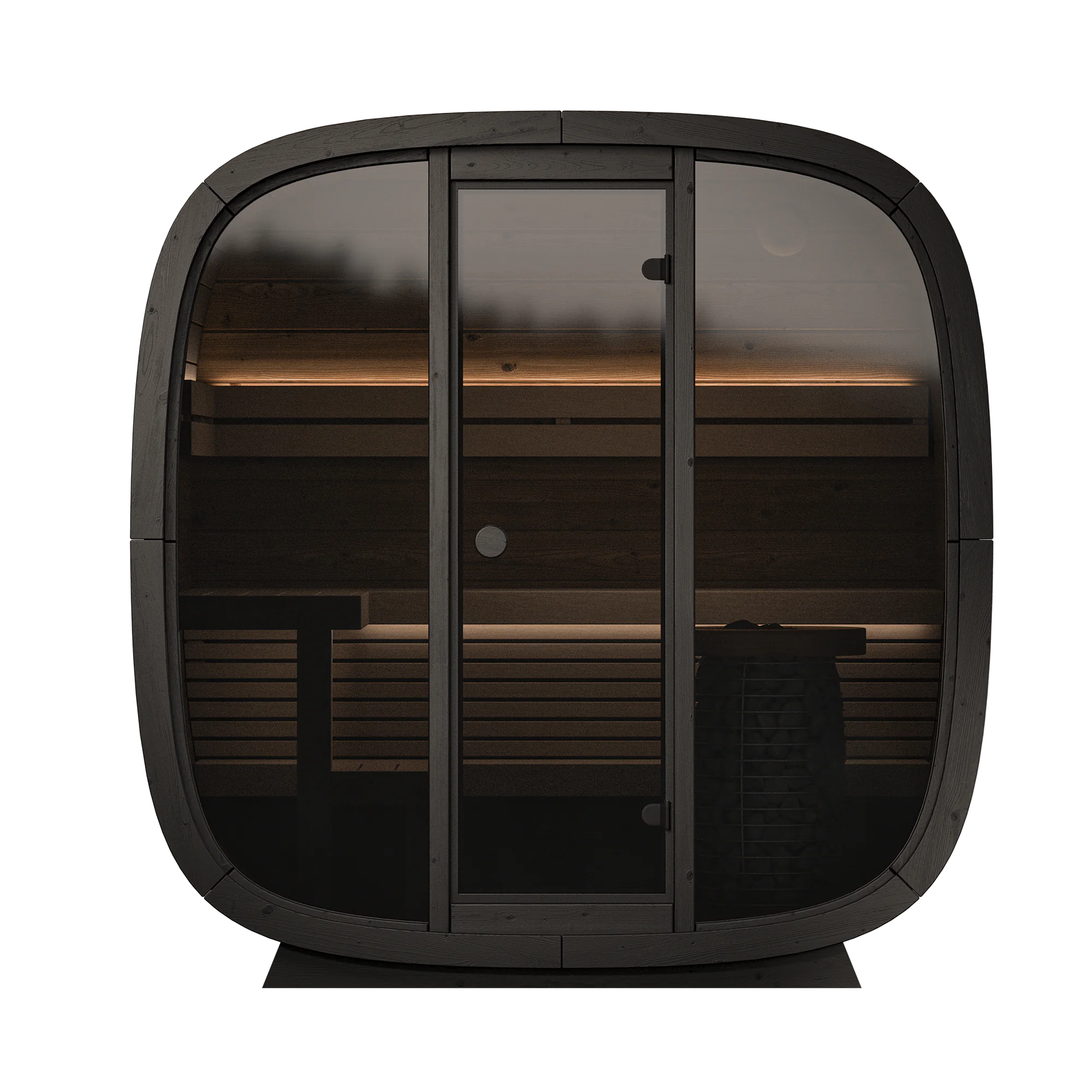 Leil Saunas Sauna Leil Black Cube Premium 4 Person Outdoor Sauna Kit