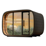 Leil Saunas Sauna Leil Round Cube Double Outdoor Sauna with Changing Room 5-6 Person