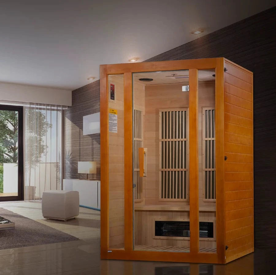 Maxxus Saunas Sauna Maxxus 2-Person "Aspen" Dual Tech Low EMF FAR Infrared Sauna Canadian Hemlock MX-J206-02S