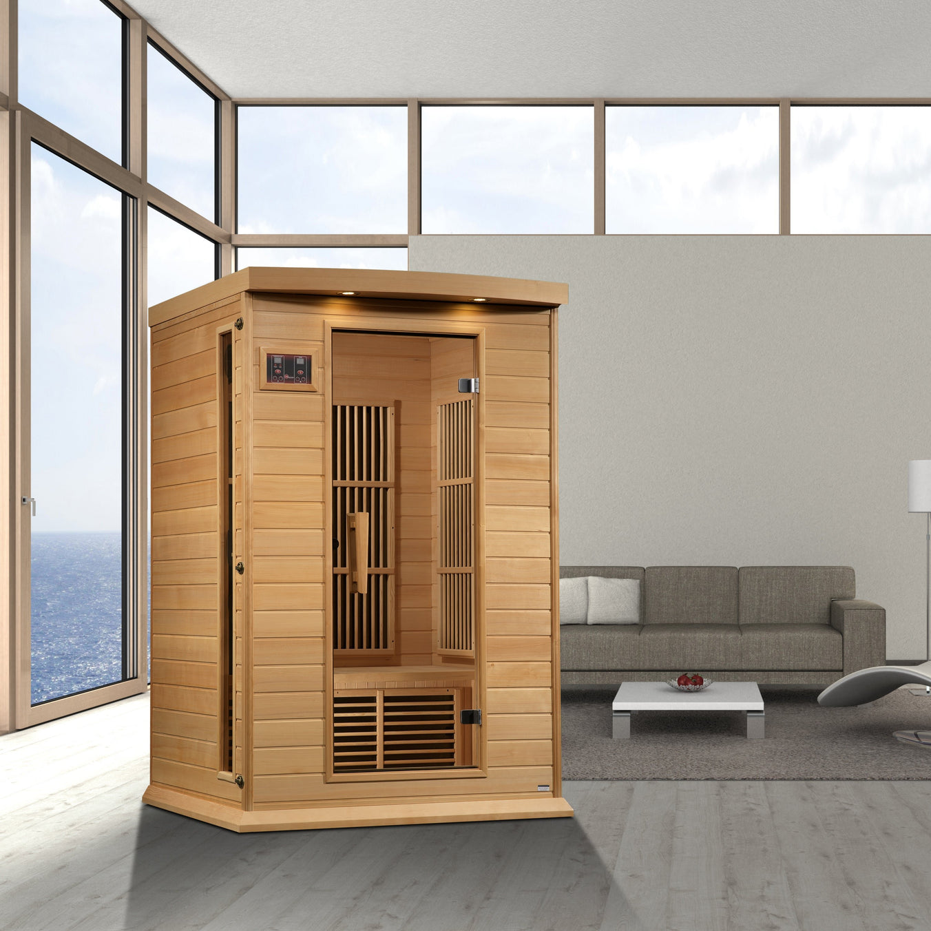 Maxxus Saunas Sauna Maxxus 2-Person Low EMF FAR Infrared Sauna Canadian Hemlock MX-K206-01