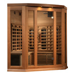 Maxxus Saunas Sauna Maxxus 3-Person Corner Full Spectrum  Near Zero EMF FAR Infrared Sauna Canadian Red Cedar MX-M356-01-FS CED