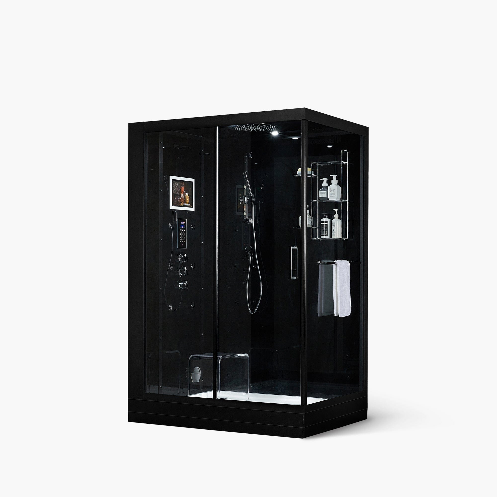 Maya Bath Steam Shower Black / Left Maya Bath-Platinum Anzio Freestanding Steam Shower