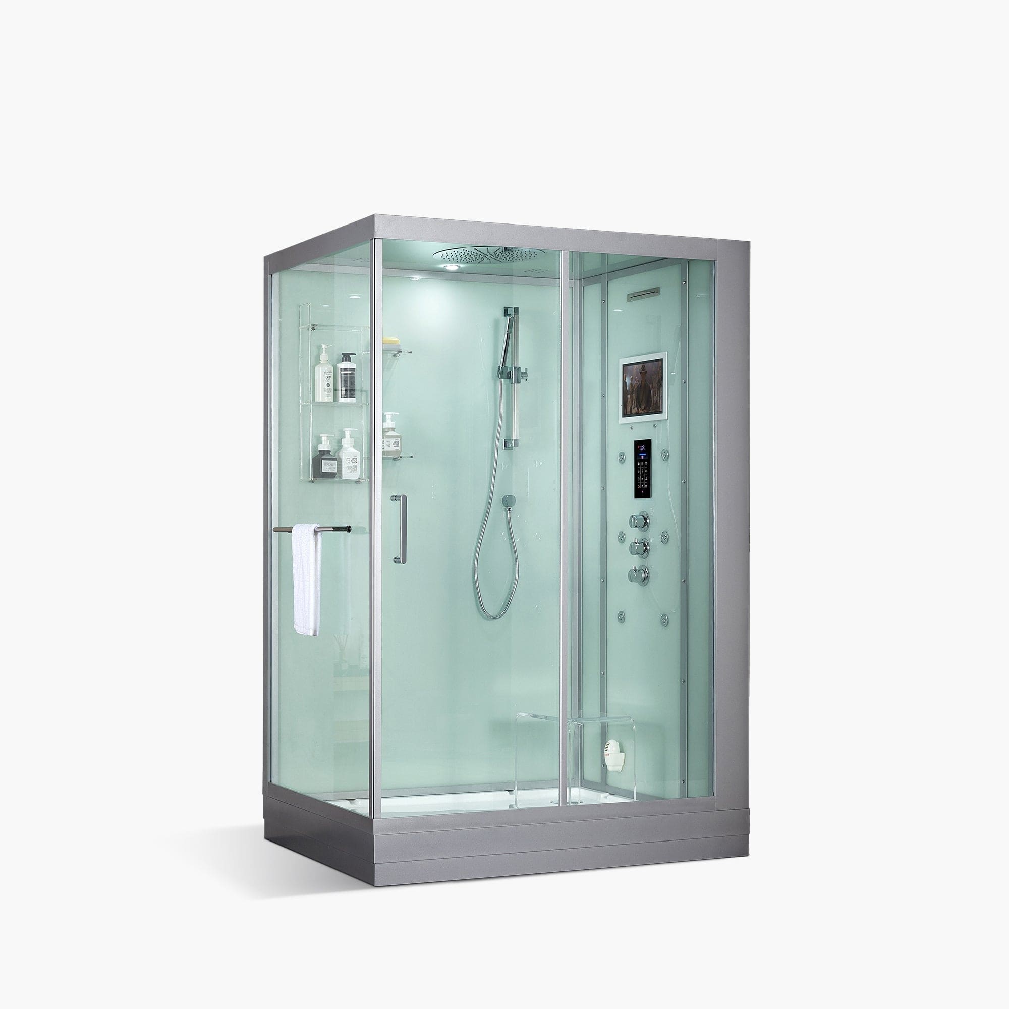 Maya Bath Steam Shower White / Left Maya Bath-Platinum Anzio Freestanding Steam Shower