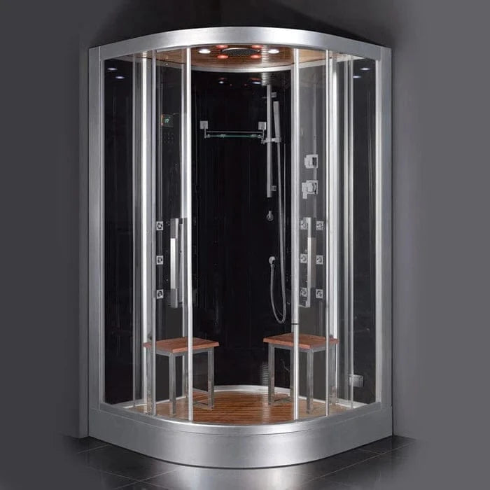 Platinum Steam Shower Black Platinum DZ962F8 2-Person Walk-In Steam Shower