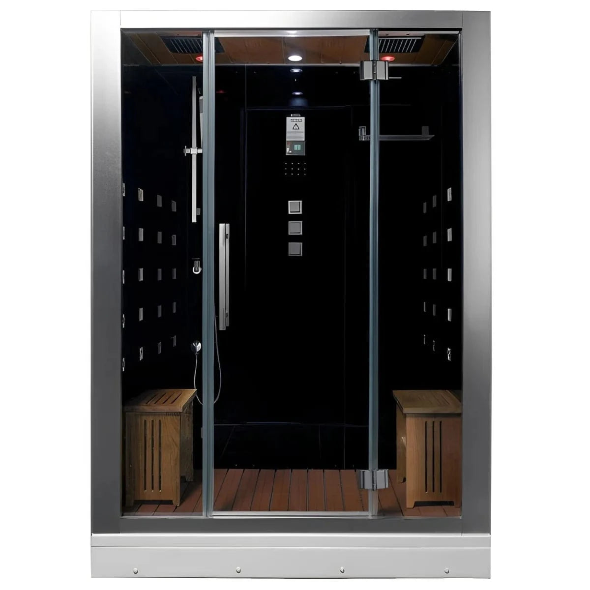 Platinum Steam Shower Black Platinum DZ972F8 2-Person Walk-In Steam Shower