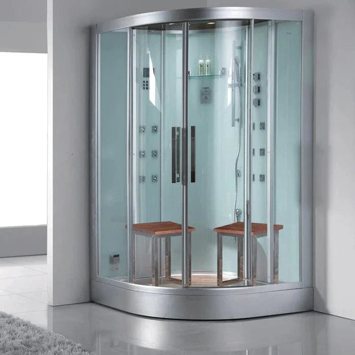 Platinum Steam Shower White Platinum DZ962F8 2-Person Walk-In Steam Shower