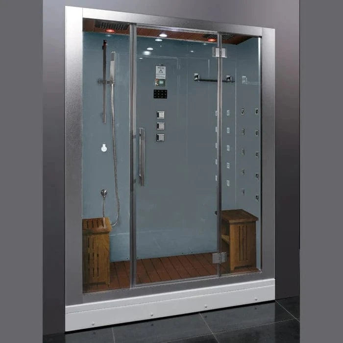 Platinum Steam Shower White Platinum DZ972F8 2-Person Walk-In Steam Shower