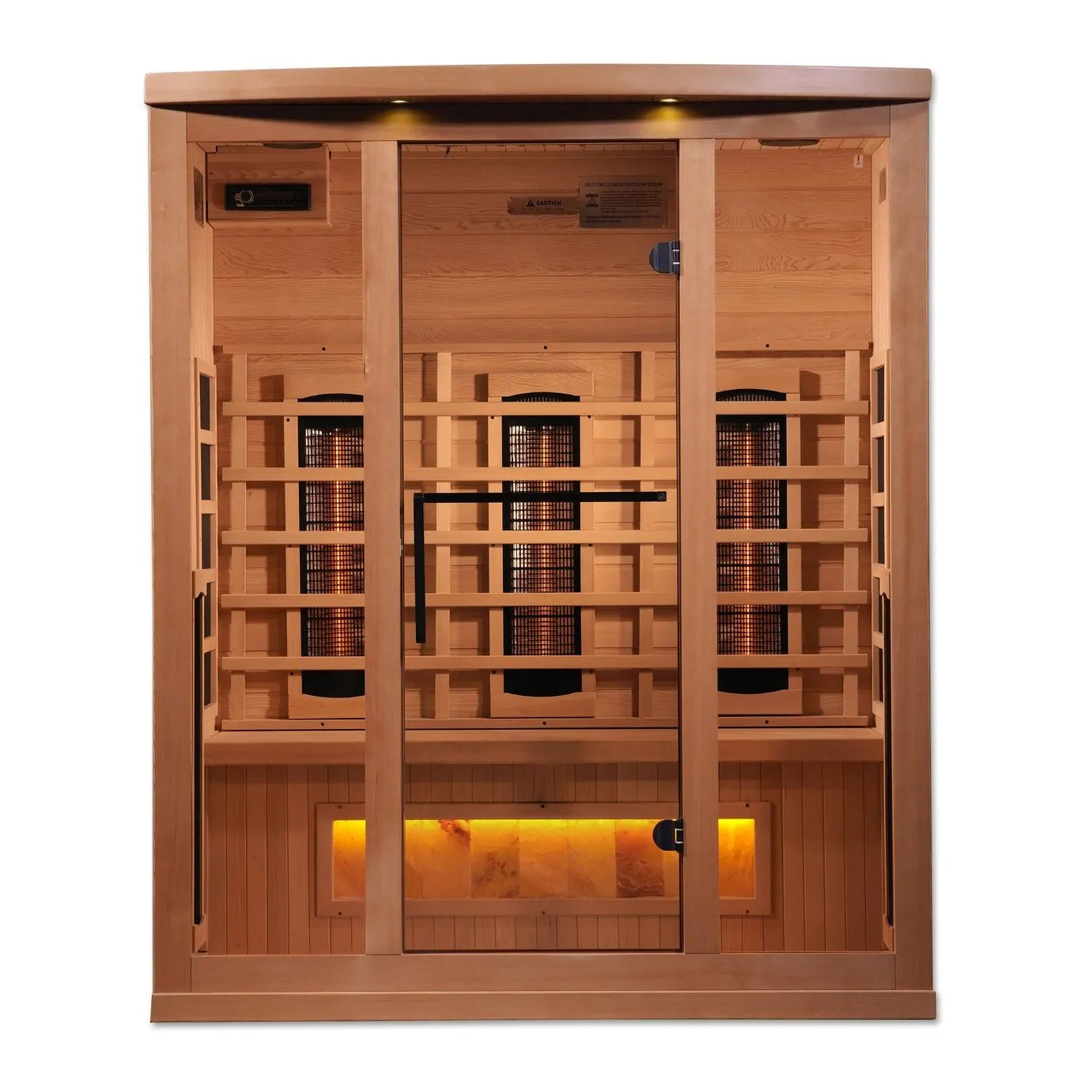 Golden Designs 3-Person Full Spectrum PureTech™ Near Zero EMF FAR Infrared Sauna w/ Himalayan Salt