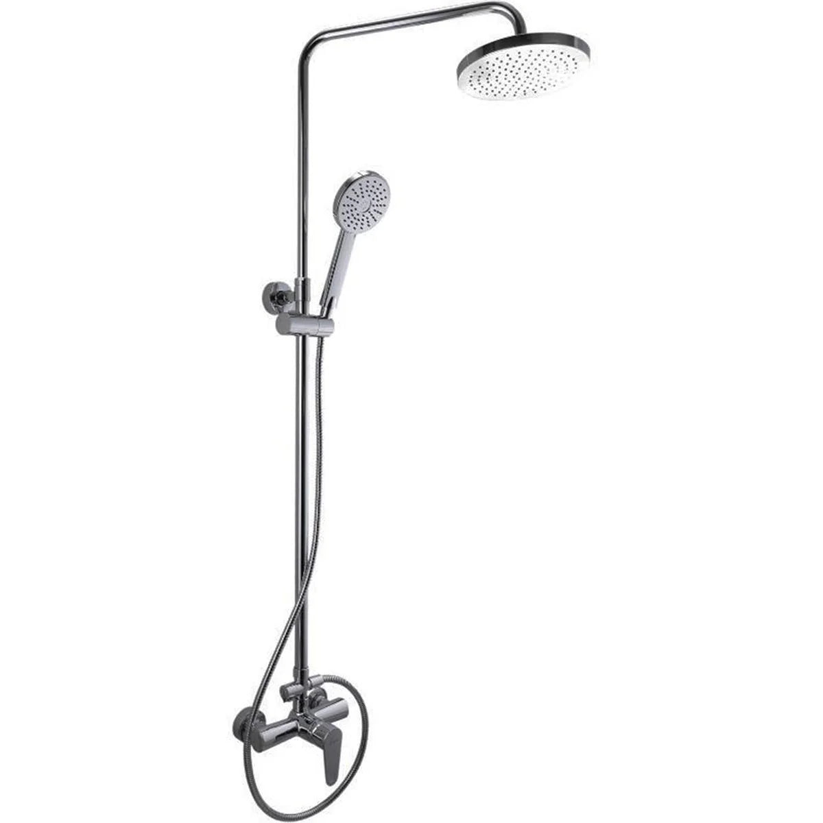 SaunaLife Barrel Shower Model R3, Rain-Series Outdoor Barrel Shower Kit 53"Wx90"H