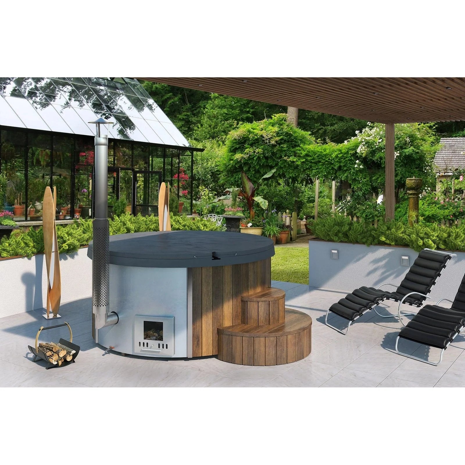 SaunaLife Model S4 Wood-Fired Hot Tub