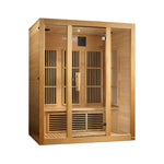 Premium Saunas Golden Designs Maxxus Bellevue 3-Person Near Zero EMF FAR Infrared Sauna with Canadian Hemlock | MX-J306-01-ZF