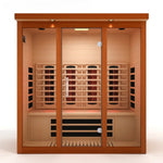 Premium Saunas Golden Designs Vila Grande 4-Person Full Spectrum Near Zero EMF FAR Infrared Sauna with Canadian Hemlock
