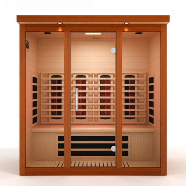 Premium Saunas Golden Designs Vila Grande 4-Person Full Spectrum Near Zero EMF FAR Infrared Sauna with Canadian Hemlock