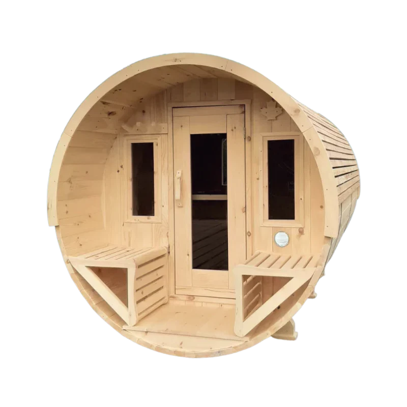 True North 8 Person 10' Long Barrel Sauna