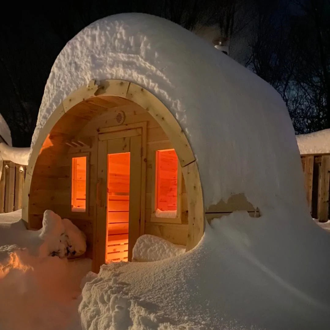 True North 8 Person 10' Long Barrel Sauna