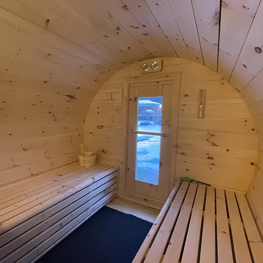 True North 8 Person 10' Long Barrel Sauna