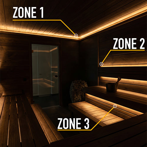 ProSaunas ProSaunas Three-Zone Linear White LED Neon Light Kit
