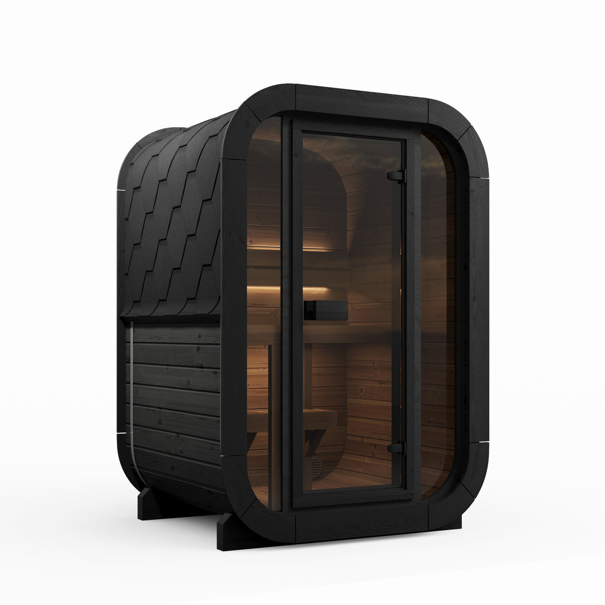 SaunaLife Sauna Black SaunaLife Model CL3G 1-2 Person Cube Series Outdoor Sauna Kit
