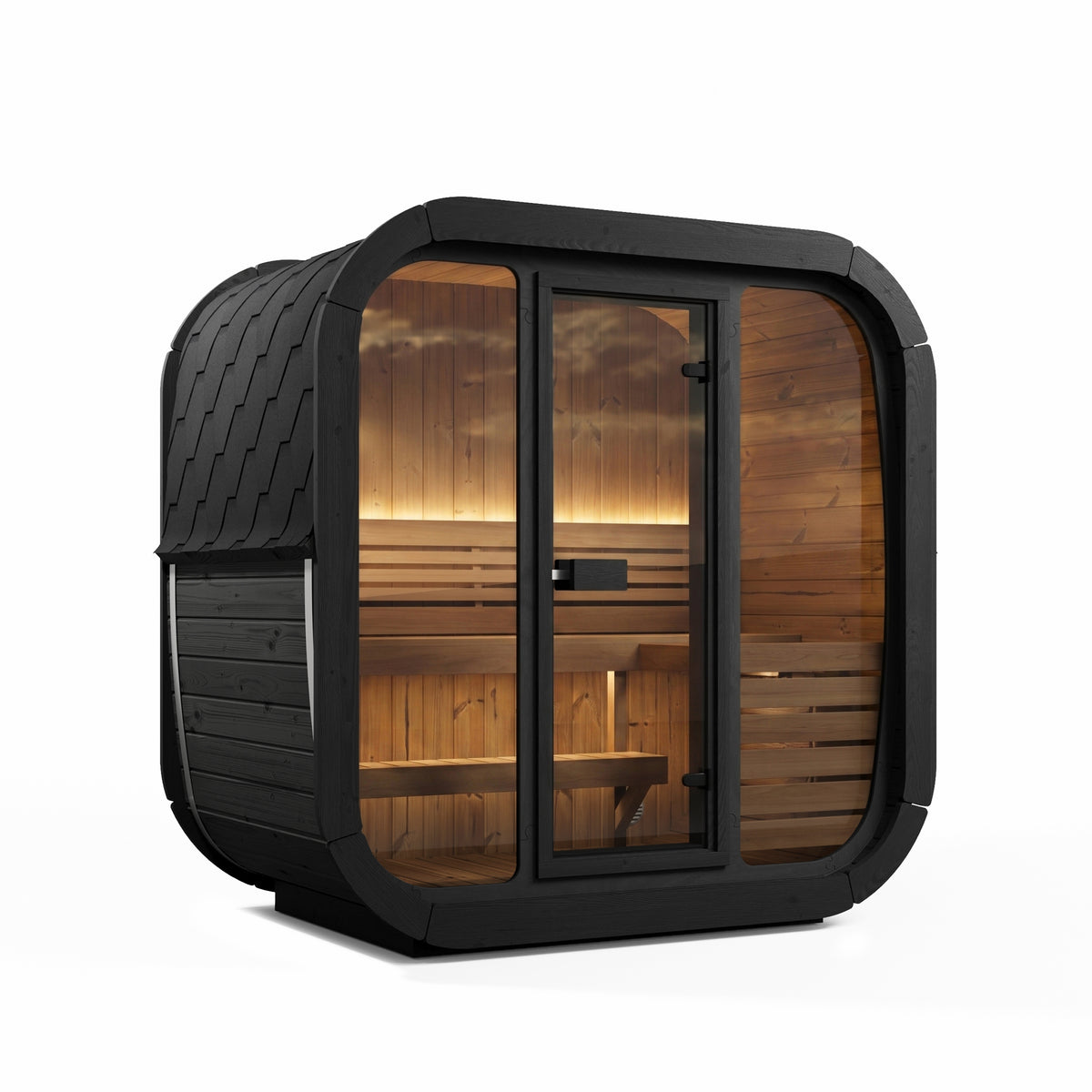 SaunaLife Sauna Black SaunaLife Model CL4G 3 Person Cube Series Outdoor Sauna Kit