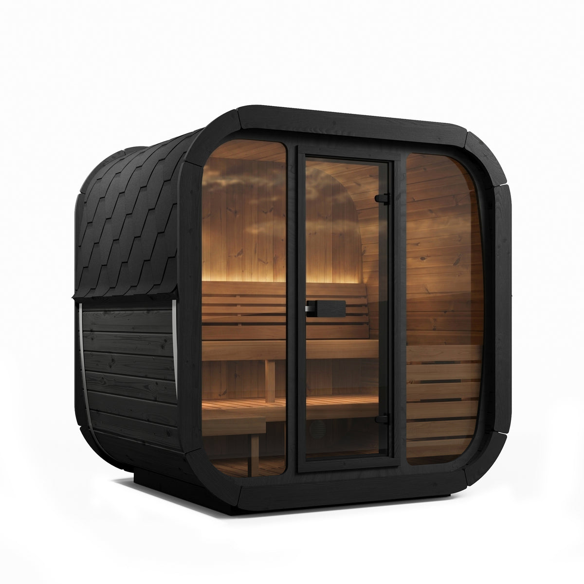 SaunaLife Sauna Black SaunaLife Model CL5G 4 Person Cube Series Outdoor Sauna Kit