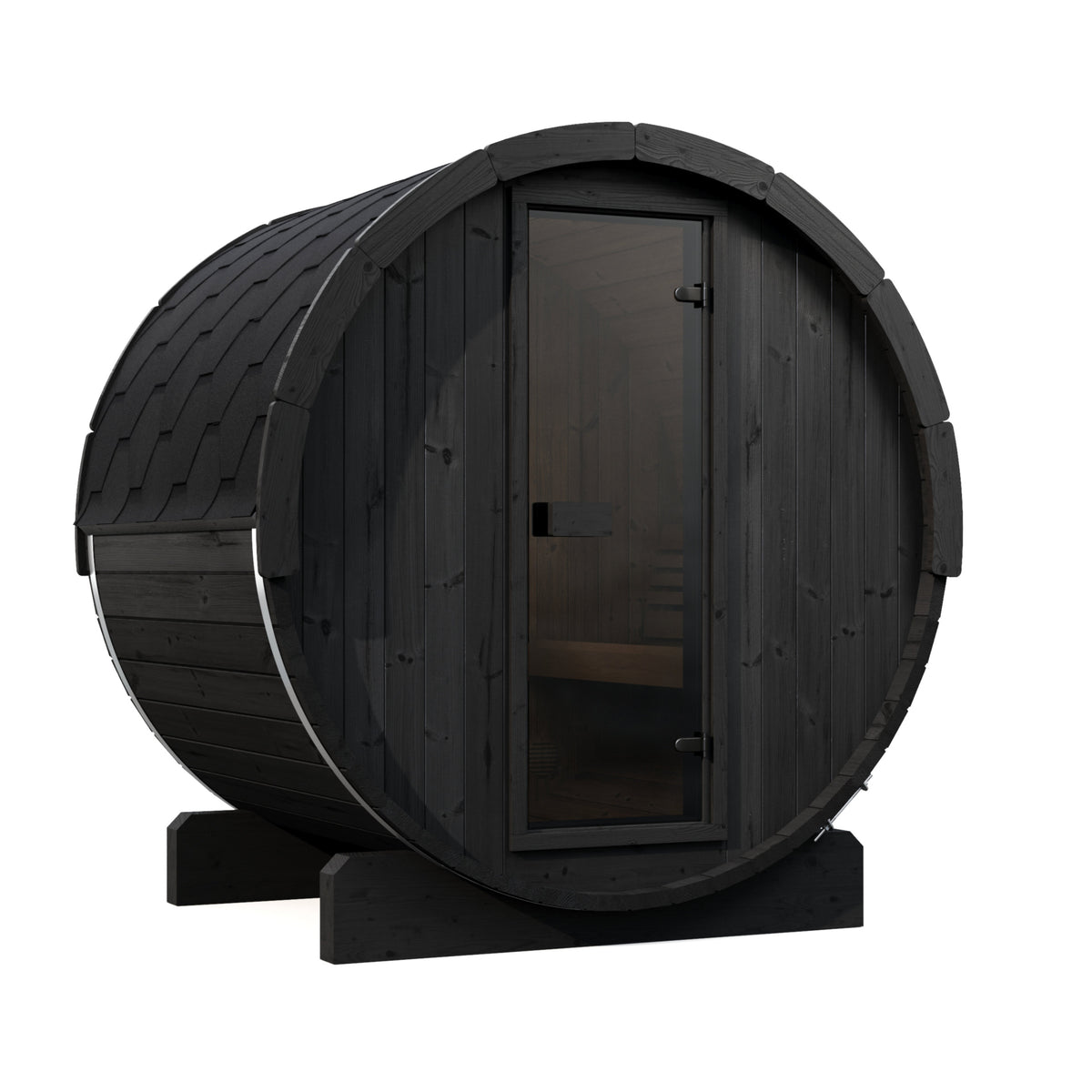 SaunaLife Sauna Black SaunaLife Model E6 3 Person Barrel Sauna