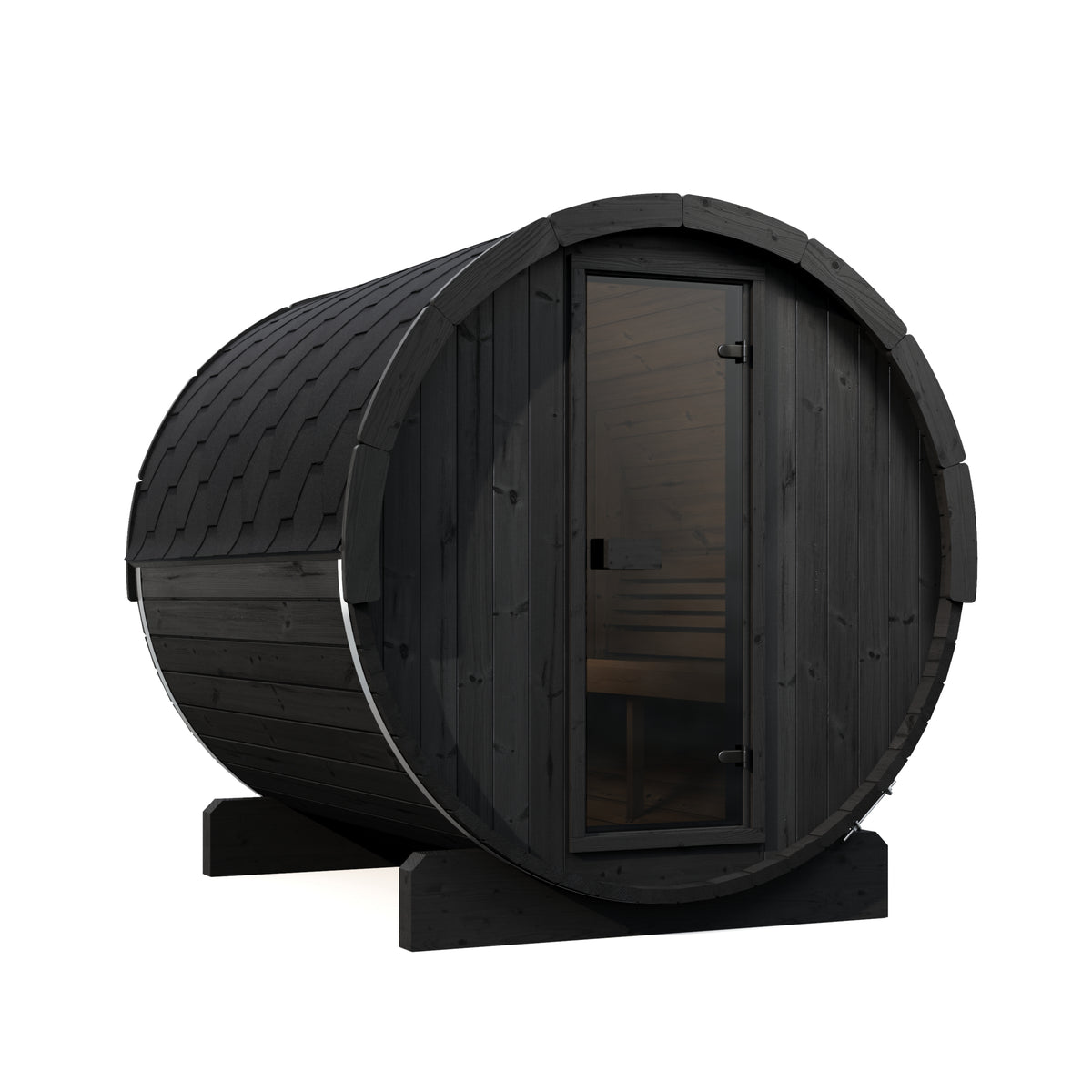 SaunaLife Sauna Black SaunaLife Model E8 6 Person Barrel Sauna