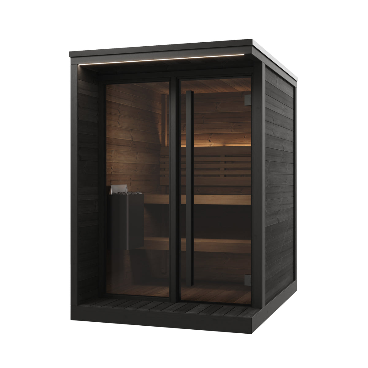 SaunaLife Sauna Black SaunaLife Model GL4 4 Person Garden Luxury Series Outdoor Sauna Kit