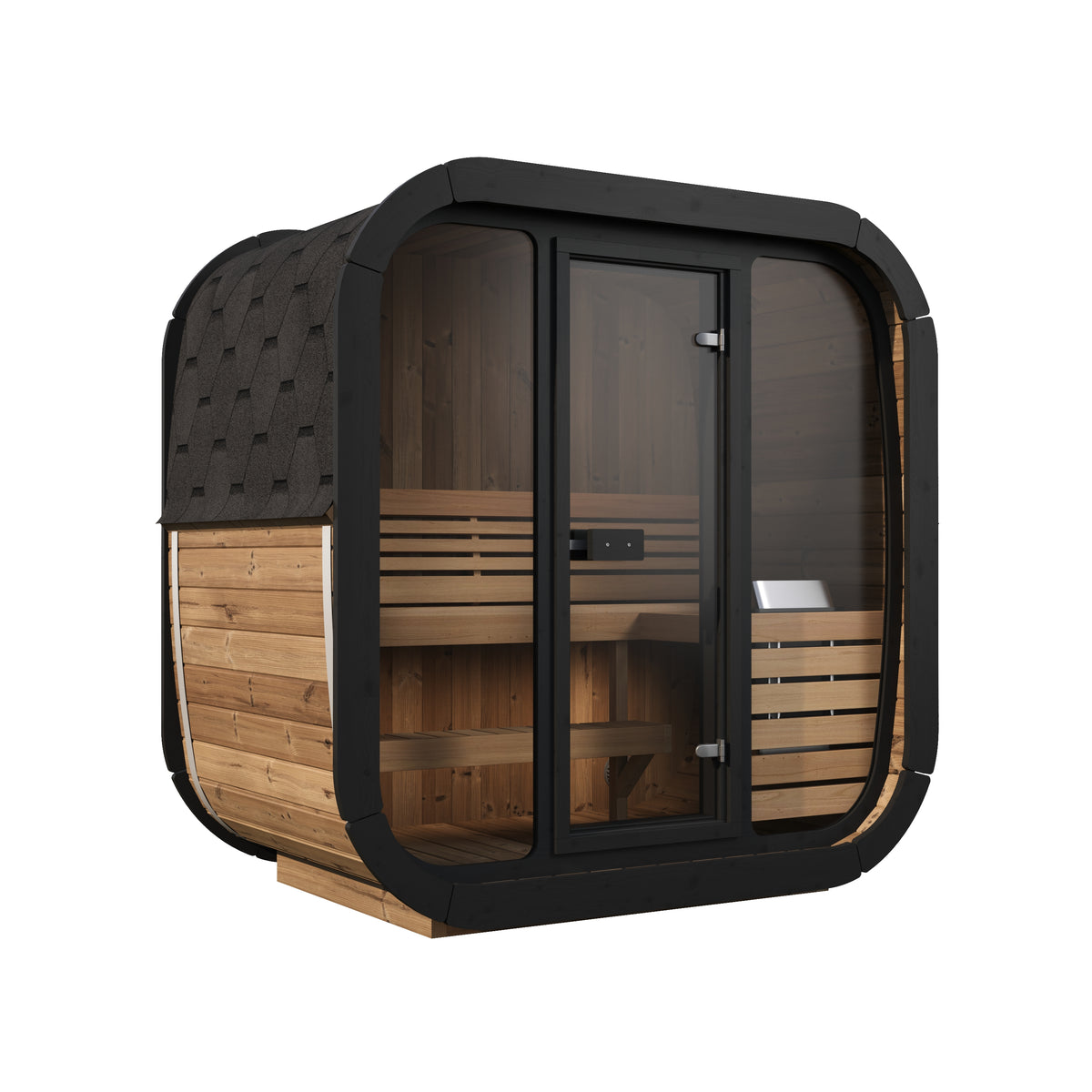 SaunaLife Sauna Natural SaunaLife Model CL4G 3 Person Cube Series Outdoor Sauna Kit