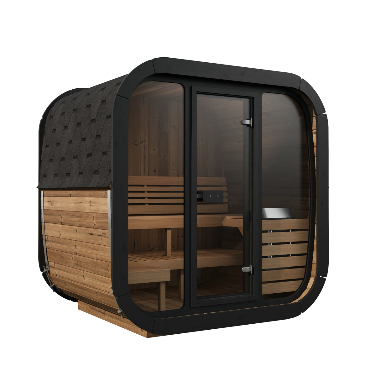 SaunaLife Sauna Natural SaunaLife Model CL5G 4 Person Cube Series Outdoor Sauna Kit