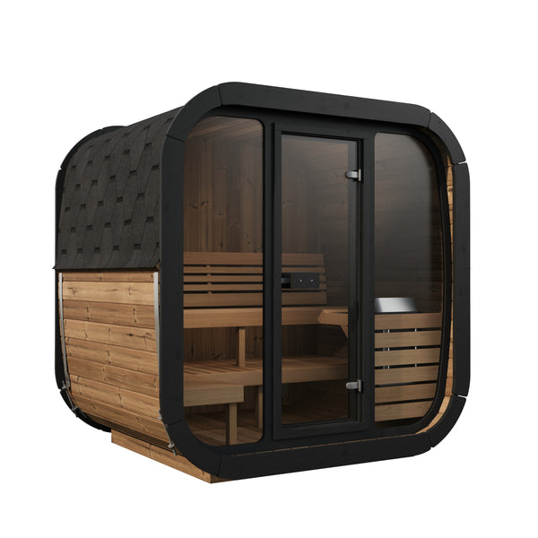 SaunaLife Sauna Natural SaunaLife Model CL5G 4 Person Cube Series Outdoor Sauna Kit