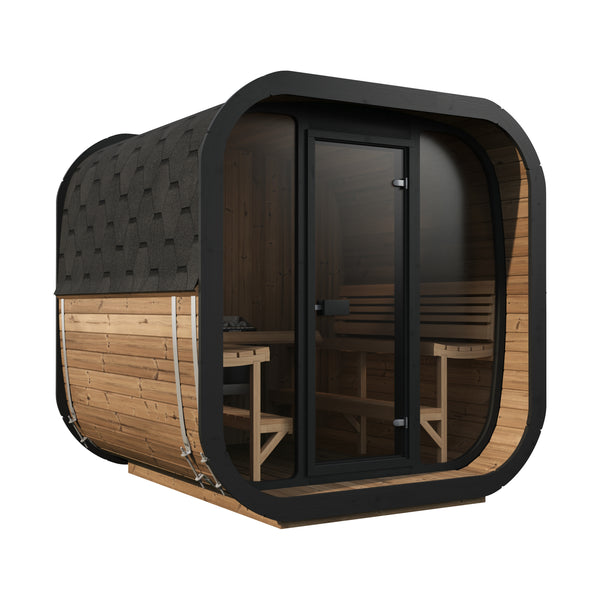 SaunaLife Sauna Natural SaunaLife Model CL7G 6 Person Cube Series Outdoor Sauna Kit