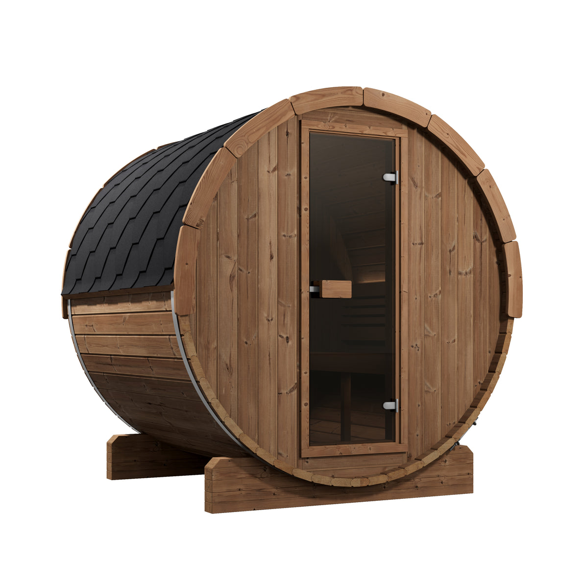 SaunaLife Sauna Natural SaunaLife Model E7 4 Person Barrel Sauna