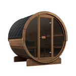 SaunaLife Sauna Natural SaunaLife Model E7G 4 Person Barrel Sauna w/ Glass Front