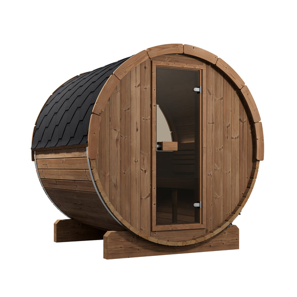 SaunaLife Sauna Natural SaunaLife Model E7W 4 Person Sauna Barrel-Window