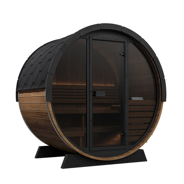SaunaLife Sauna Natural SaunaLife Model EE6G 4 Person Barrel Sauna