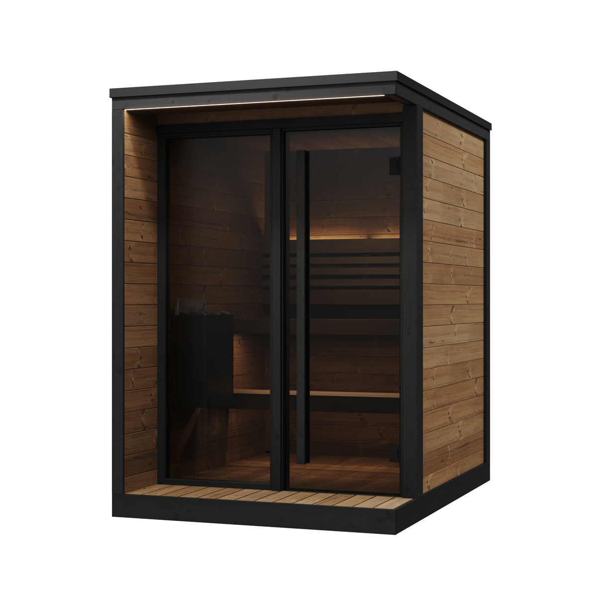 SaunaLife Sauna Natural SaunaLife Model GL4 4 Person Garden Luxury Series Outdoor Sauna Kit