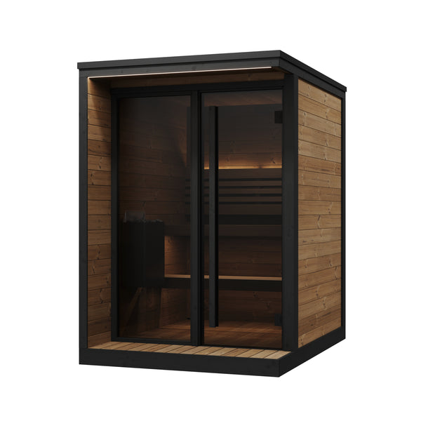 SaunaLife Sauna Natural SaunaLife Model GL4 4 Person Garden Luxury Series Outdoor Sauna Kit