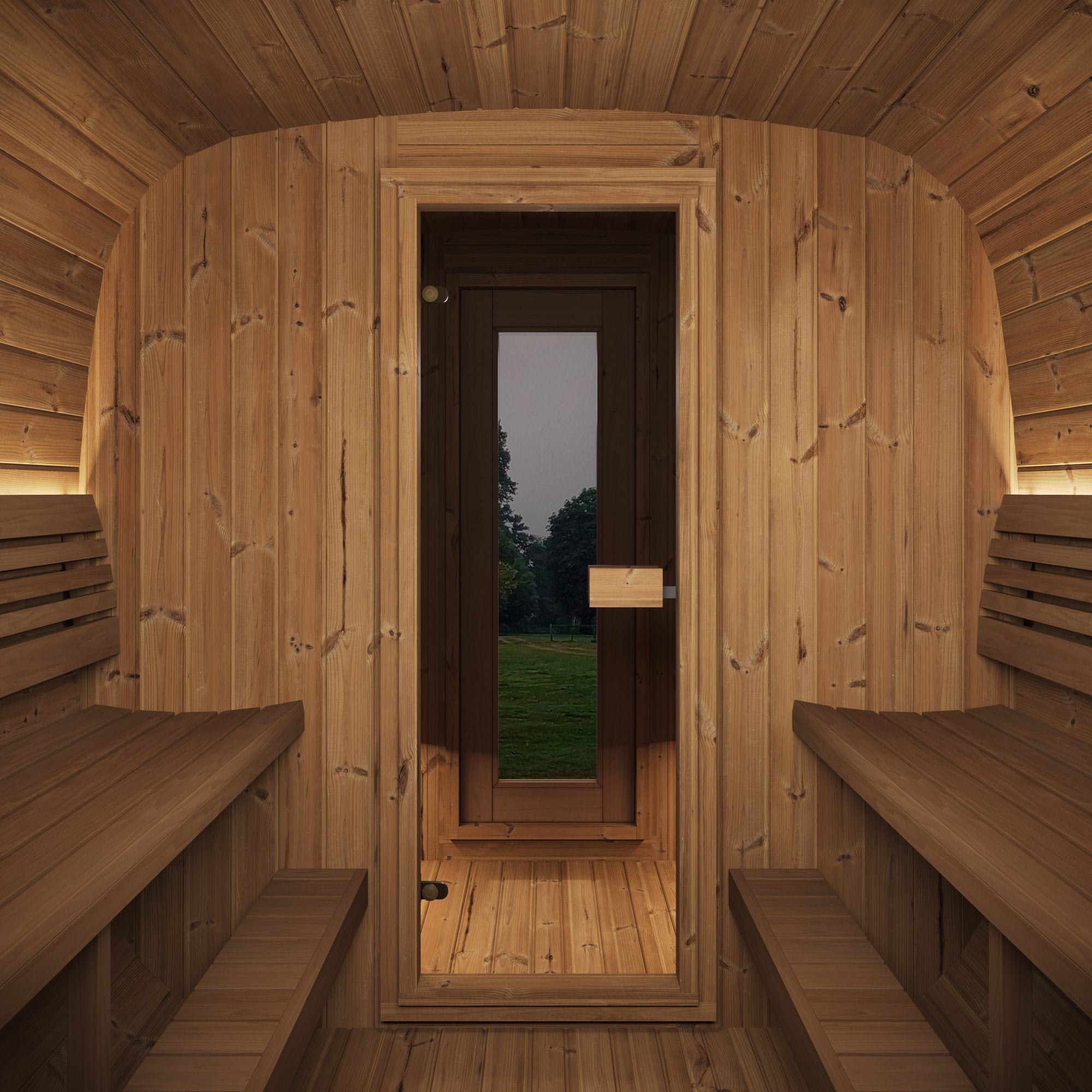 SaunaLife Sauna SaunaLife Model CL12GCP 8 Person Cube Series Luxury Outdoor Sauna Kit with Changeroom