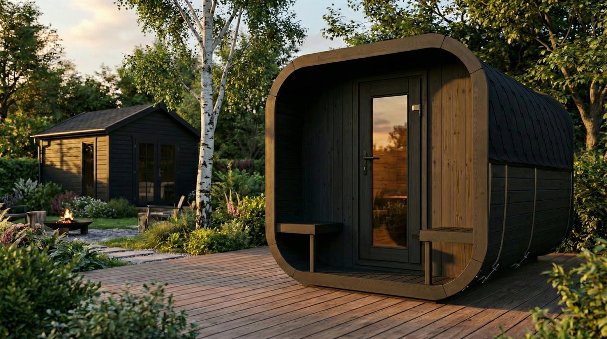 SaunaLife Sauna SaunaLife Model CL12GCP 8 Person Cube Series Luxury Outdoor Sauna Kit with Changeroom