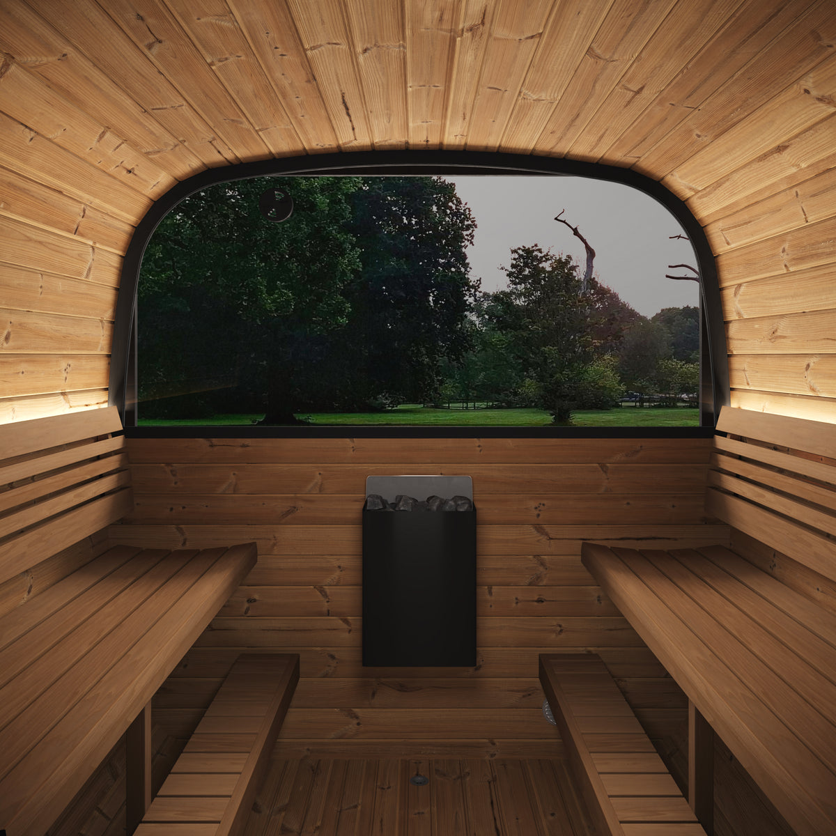 SaunaLife Sauna SaunaLife Model CL12GCP 8 Person Cube Series Luxury Outdoor Sauna Kit with Changeroom