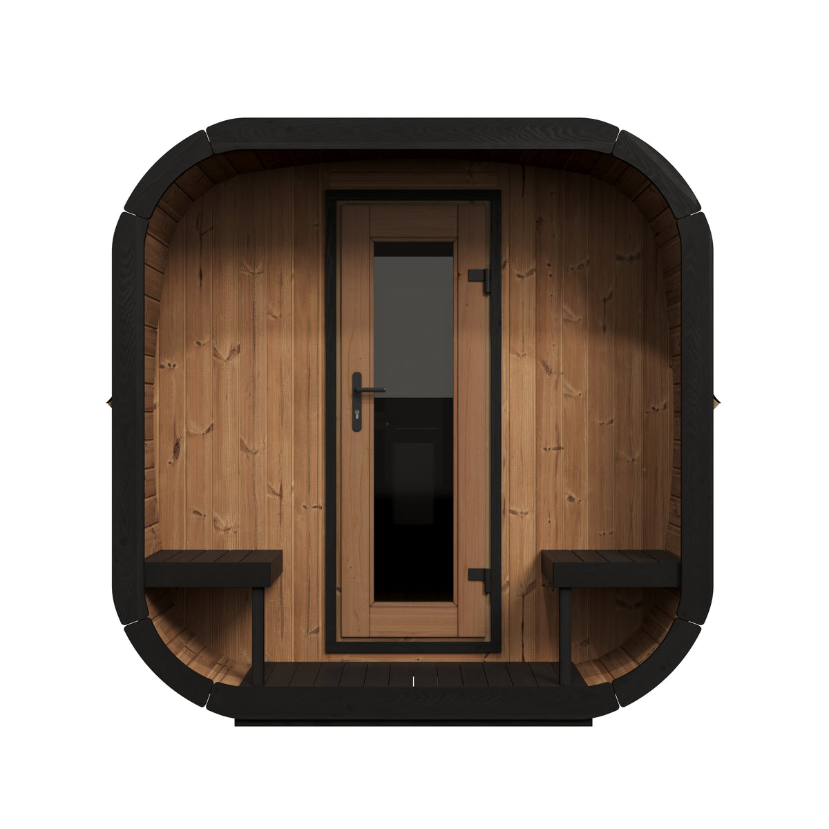 SaunaLife Sauna SaunaLife Model CL12GCP 8 Person Cube Series Luxury Outdoor Sauna Kit with Changeroom