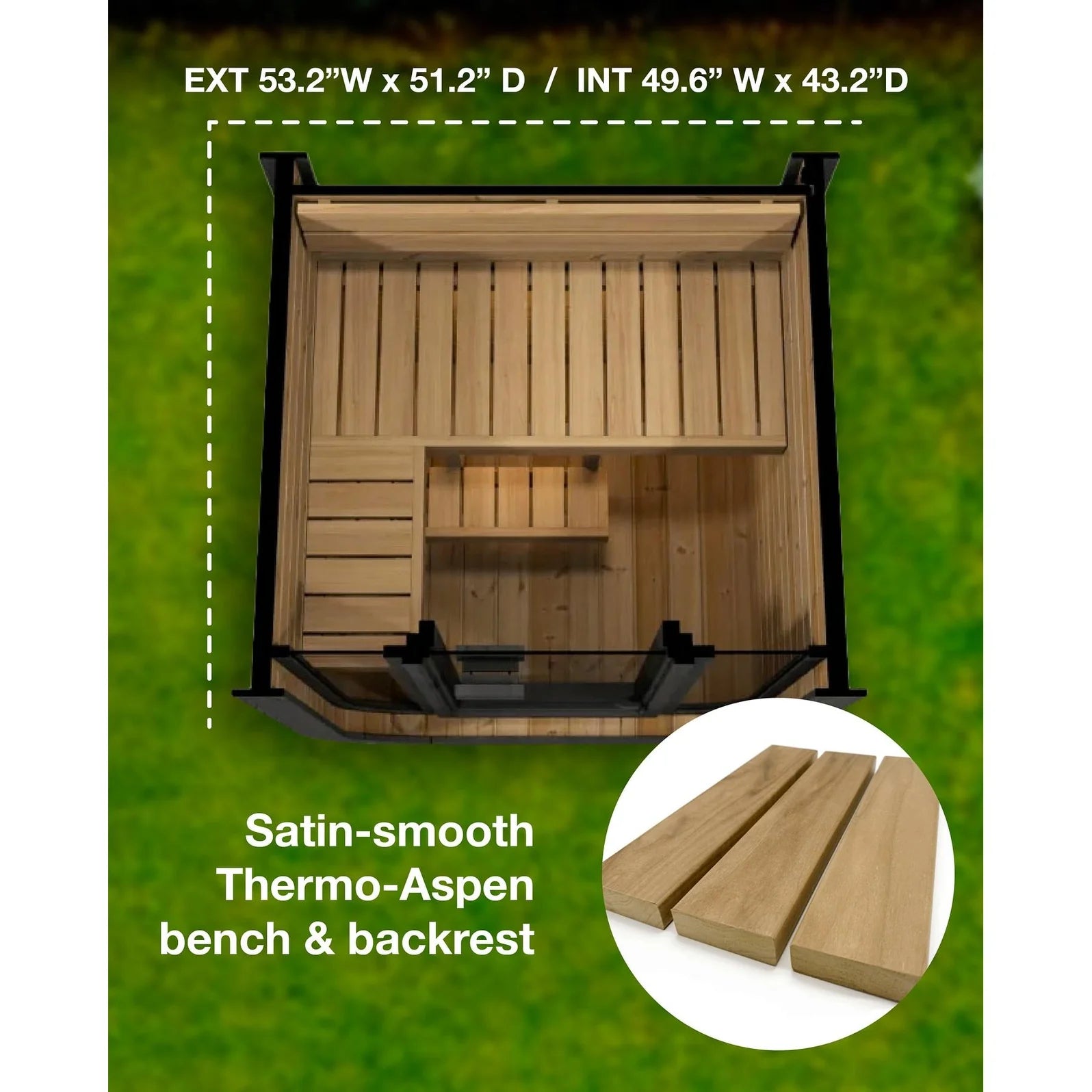 SaunaLife Sauna SaunaLife Model CL3G 1-2 Person Cube Series Outdoor Sauna Kit