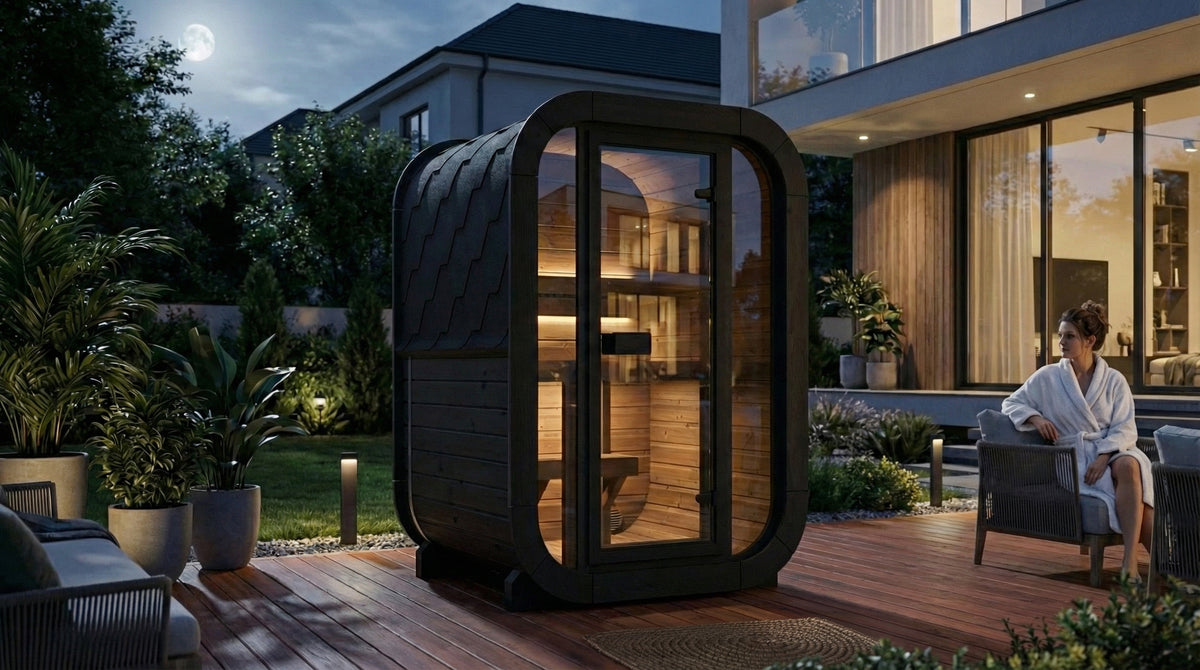SaunaLife Sauna SaunaLife Model CL3G 1-2 Person Cube Series Outdoor Sauna Kit