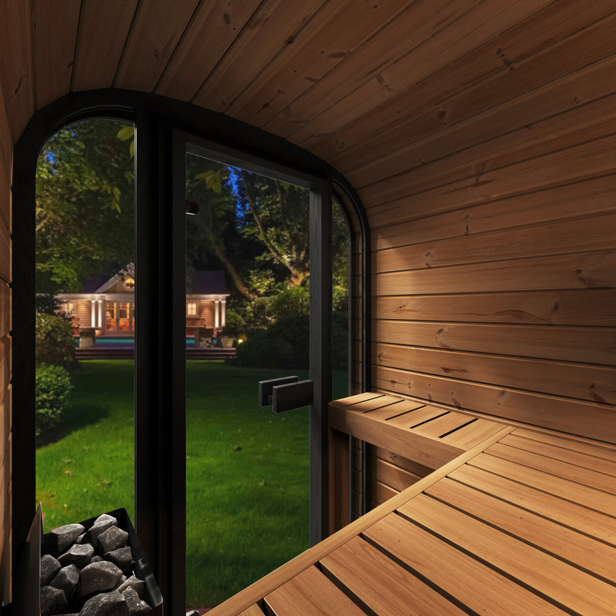 SaunaLife Sauna SaunaLife Model CL3G 1-2 Person Cube Series Outdoor Sauna Kit