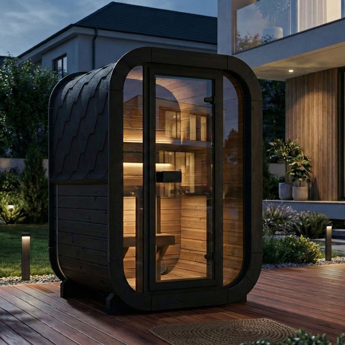 SaunaLife Sauna SaunaLife Model CL3G 1-2 Person Cube Series Outdoor Sauna Kit