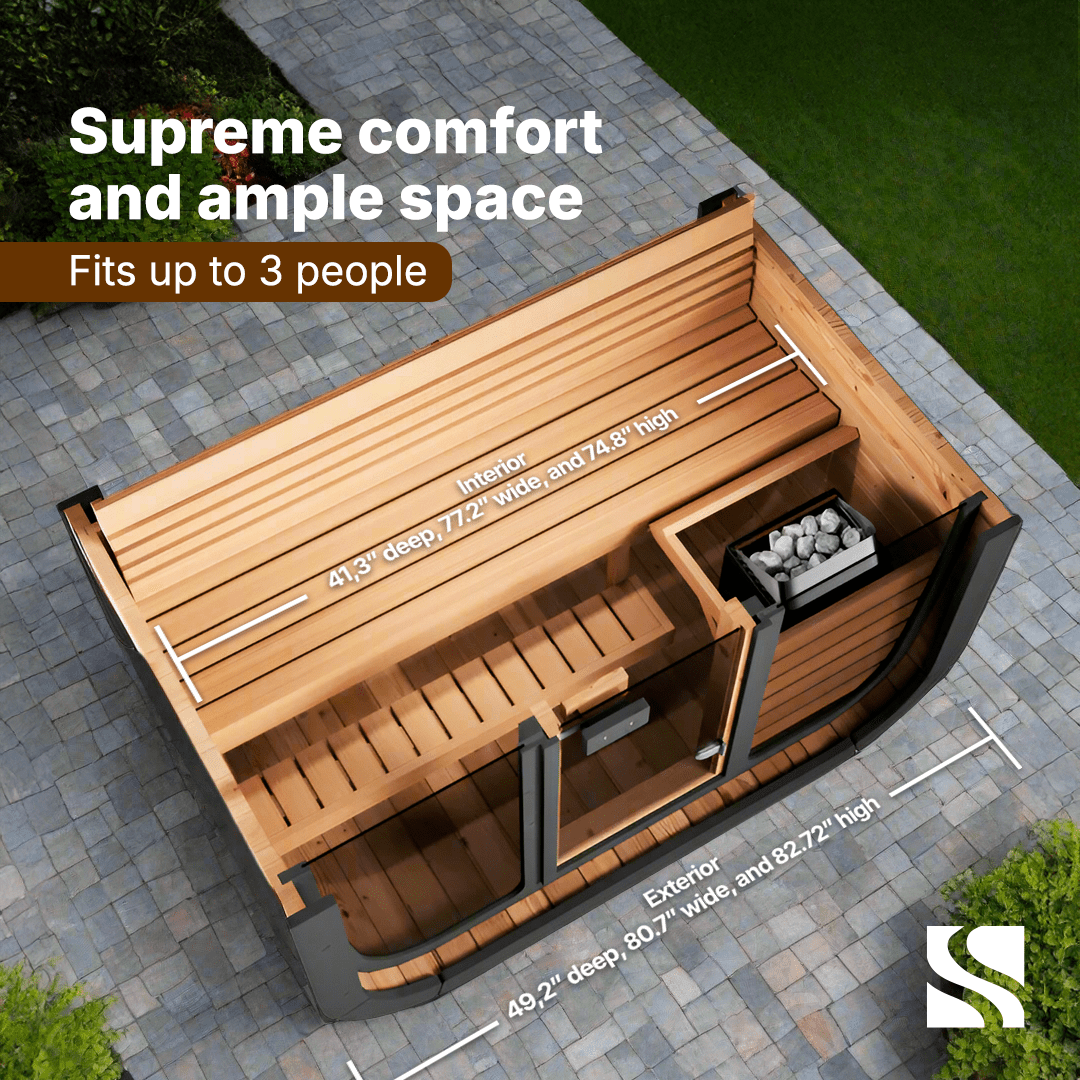 SaunaLife Sauna SaunaLife Model CL4G 3 Person Cube Series Outdoor Sauna Kit