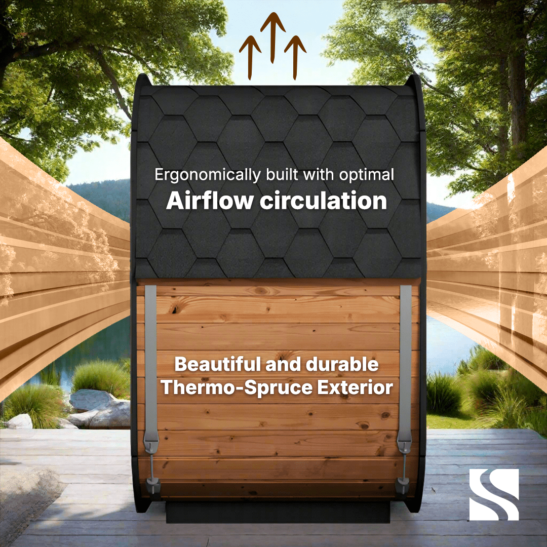 SaunaLife Sauna SaunaLife Model CL4G 3 Person Cube Series Outdoor Sauna Kit